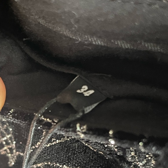 The Kooples NWT BLACK VELVET SUIT TROUSERS with Glitter Floral Print - Picture 10 of 16